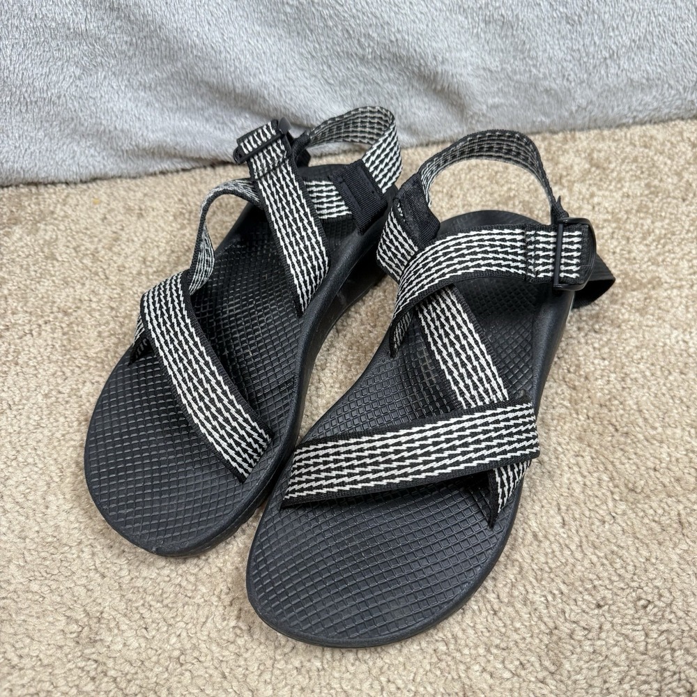 Chaco Z Cloud Sandals Womens 10 Black White Strappy Outdoors Hiking J107076